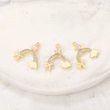 2Pcs Airplane Rainbow Charm Pendants for DIY Jewelry Making