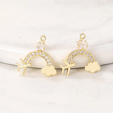 2Pcs Airplane Rainbow Charm Pendants for DIY Jewelry Making