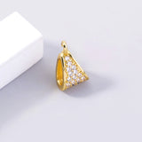 2Pcs Brass Micro Pave Zircon Slider Tube Bail, Triangle Bails