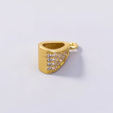 2Pcs Brass Micro Pave Zircon Slider Tube Bail, Triangle Bails