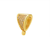 2Pcs Brass Micro Pave Zircon Slider Tube Bail, Triangle Bails