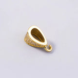 2Pcs Brass Micro Pave Zircon Slider Tube Bail, Triangle Bails