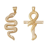 Brass Evil Eye Snake Charm Pendant for DIY Jewelry Making