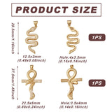 Brass Evil Eye Snake Charm Pendant for DIY Jewelry Making