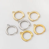 Brass CZ Leverback Hoop Earrings for DIY Jewelry