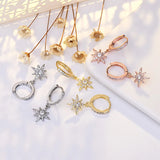 Brass CZ Leverback Hoop Earrings for DIY Jewelry