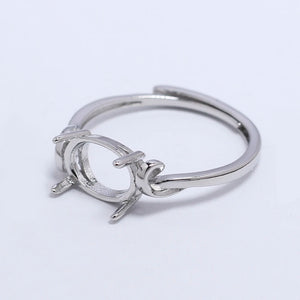 2Pcs Brass Prong Claw Semi Mount Moissanite Ring Settings 7x9mm Oval