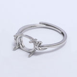 2Pcs Brass Prong Claw Semi Mount Moissanite Ring Settings 7x9mm Oval