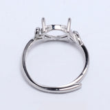 2Pcs Brass Prong Claw Semi Mount Moissanite Ring Settings 7x9mm Oval