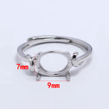 2Pcs Brass Prong Claw Semi Mount Moissanite Ring Settings 7x9mm Oval
