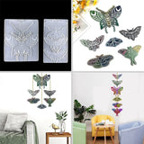 2Pcs Butterfly Wall Decoration Epoxy Resin Mold DIY Moth Pendant Silicone Mold