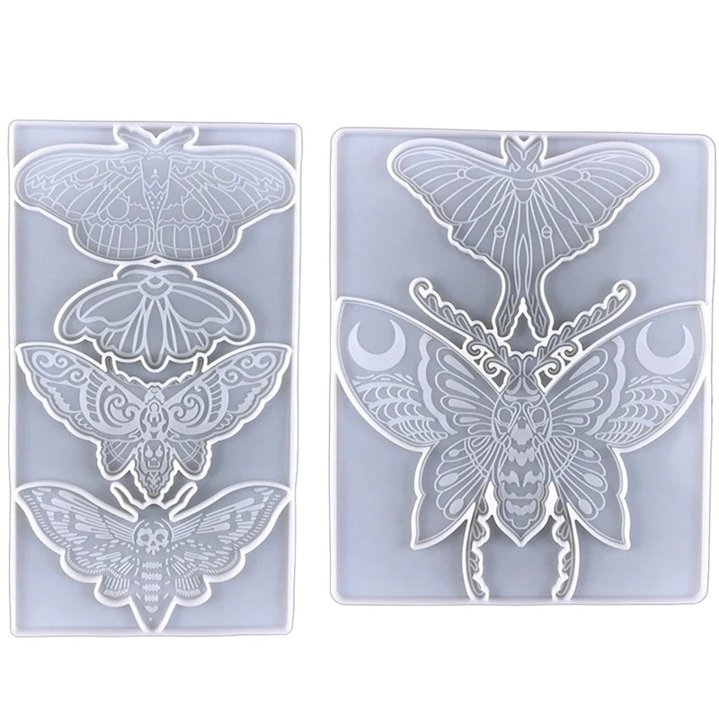 2Pcs Butterfly Wall Decoration Epoxy Resin Mold Silicone Mold DIY Moth Pendant