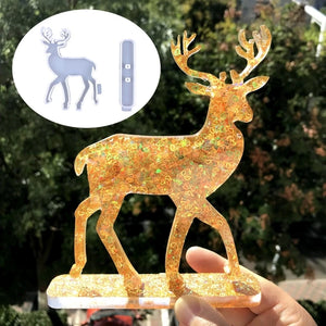 2Pcs Christmas Deer Resin Molds Set for DIY Craft Projects