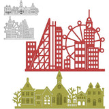 2Pcs Cities Ferris Wheel Metal Cutting Dies DIY Scrapbook Wedding Cards
