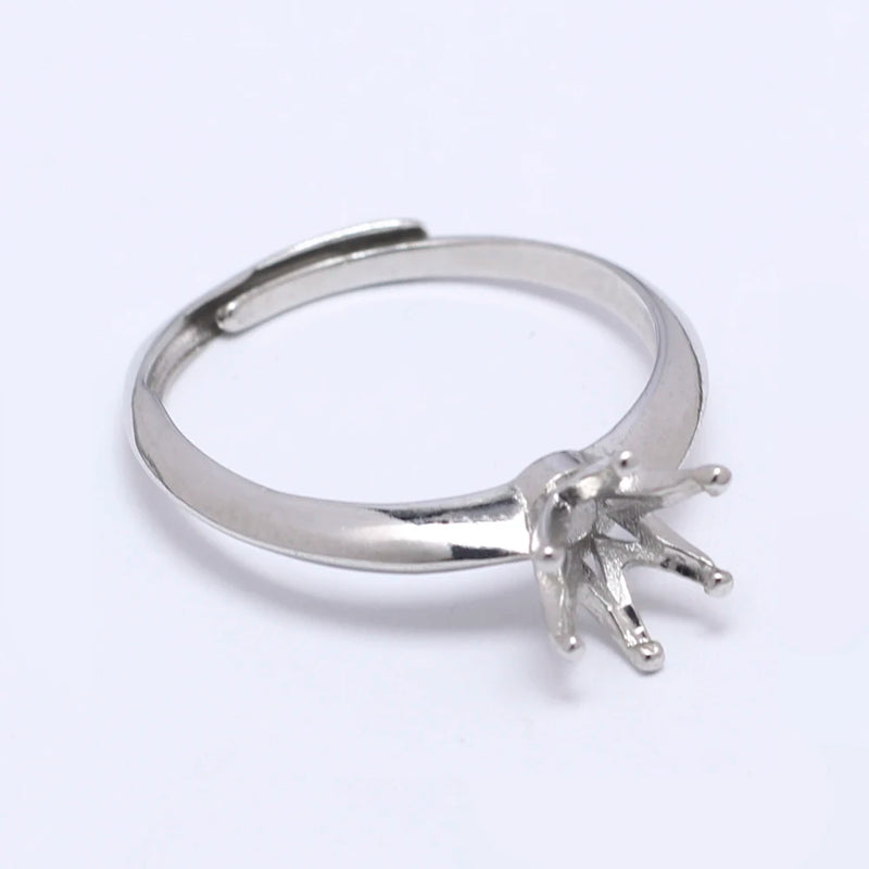 2Pcs Copper Pave CZ Moissanite Ring Setting Semi Mount Bases