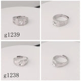 2Pcs Copper Pave CZ Moissanite Ring Setting Semi Mount Bases