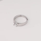 2Pcs Copper Pave CZ Moissanite Ring Setting Semi Mount Bases