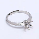 2Pcs Copper Pave CZ Moissanite Ring Setting Semi Mount Bases