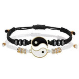 2Pcs Matching Yin Yang Hand Knitted Couple Bracelets