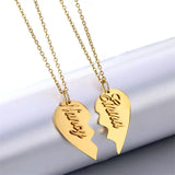 Couple Name Heart Pendent Necklaces Puzzle Pedent Family Jewelry Gift