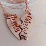 Couple Name Heart Pendent Necklaces Puzzle Pedent Family Jewelry Gift