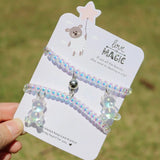 Bear Couple Magnetic Friendship Bracelet Hair Rope Wristband Set