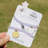Bear Couple Magnetic Friendship Bracelet Hair Rope Wristband Set