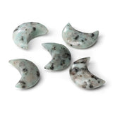 2Pcs Moon Shape Stone Carved Home Decor Healing Reiki Crystal Craft 23*30mm
