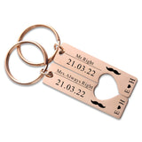 Personalized Heart Keychain with Date, Valentine's Gift for Couple