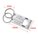 Personalized Heart Keychain with Date, Valentine's Gift for Couple