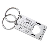 Personalized Heart Keychain with Date, Valentine's Gift for Couple
