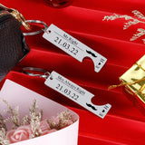 Personalized Heart Keychain with Date, Valentine's Gift for Couple