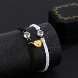 2Pcs Magnetic Heart Projection Bracelet Set for Girlfriend Birthday Gift