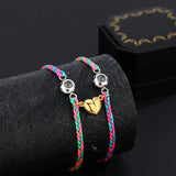 2Pcs Magnetic Heart Projection Bracelet Set for Girlfriend Birthday Gift