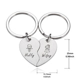 Personalized Heart Jigsaw Shape Keychains Set for Couples