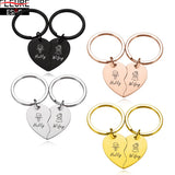 Personalized Heart Jigsaw Keychains Set for Couples