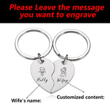 Personalized Heart Jigsaw Keychains Set for Couples