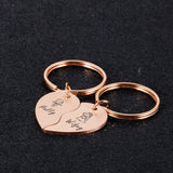 Personalized Heart Jigsaw Keychains Set for Couples