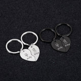Personalized Heart Jigsaw Keychains Set for Couples