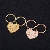 Personalized Heart Jigsaw Keychains Set for Couples
