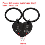 Personalized Heart Jigsaw Keychains Set for Couples