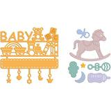 2Pcs Baby Products Metal Cutting Dies for DIY Scrapbook Birthday Cards Making