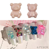 2Pcs Mini Bear Nail Art Silicone Mold Kit Nail Carving Mold