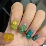 2Pcs Mini Bear Nail Art Silicone Mold Kit Nail Carving Mold
