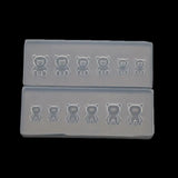 2Pcs Mini Bear Nail Art Silicone Mold Kit Nail Carving Mold