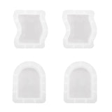 2Pcs Geometric Arc Wave Line Arch Bookend Mirror Resin Mold