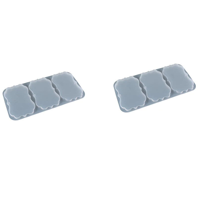 2Pcs Crystal Epoxy Resin Mold Three-Linked Photo Silicone Mold