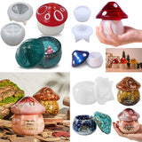 2Pcs DIY Epoxy Crystal Mushroom Jar Molds for DIY Craft Jewelry Storage