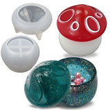 2Pcs DIY Epoxy Crystal Mushroom Jar Molds for DIY Craft Jewelry Storage