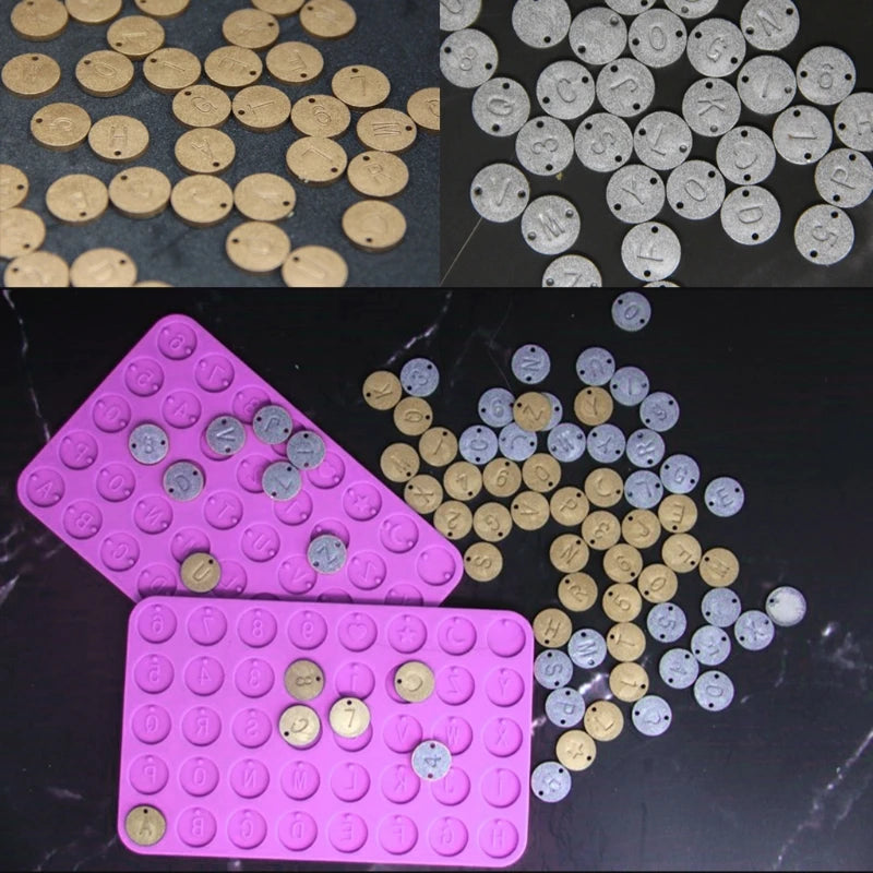 2Pcs Initial Letter Pendant Resin Mold Alphabet Bead Bracelet Necklace